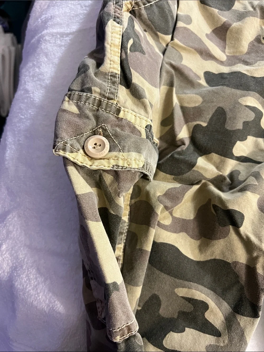 Ring of Fire Men's Camo Cargo Shorts - Olive and Khaki